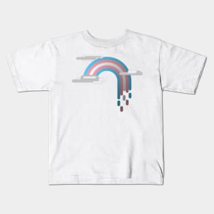 Transgender Pride Flag Minimalist Drip Rainbow Design Kids T-Shirt